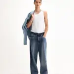OVERSIZED DENIM WITH DRAW CORD STRITO - LIGHT BLUE