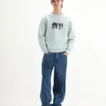 PREMIUM GRAPHIC FOIL PRINT SWEATSHIRT TIVE - DUSKY BLUE