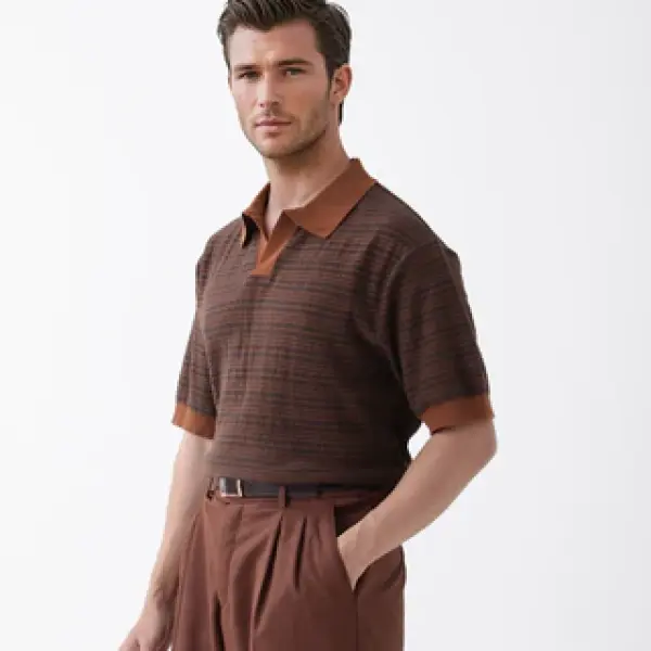 REGULAR FIT CASUAL POLO TRIN - RUST