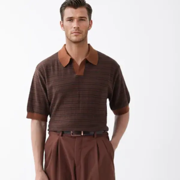 REGULAR FIT CASUAL POLO TRIN - RUST