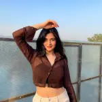 Trixie brown mesh shirt top