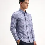 REGULAR FIT PAISLEY PRINT SHIRT VANTO 2 - DUSKY BLUE