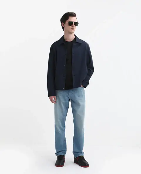 BAGGY FIT MID WASH SOLID DENIM NIOT - KHAKI